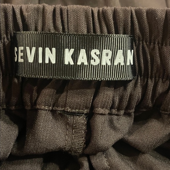 Sevin Kasran Architectural Zip Hem Cropped Utility Pants Brown Pull-On US 4-6 S - Picture 8 of 10